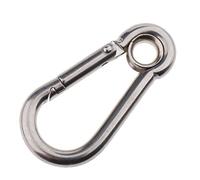 Moschettone a molla in acciaio inox con clip portachiavi moschettone per campeggio escursionismo 70 x 35 mm, argento