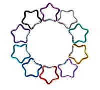 Moschettone a stella - 10 moschettoni in alluminio | clip a gancio compatto con forma di stella | robusti accessori da esterno antiruggine portachiavi per campeggio e viaggi