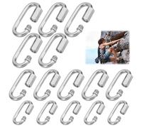 Moschettone a Vite，15 Pezzi Connettori a Moschettoni con Chiusura a Vites Acciaio Inox Blocco Moschettone Avvitabile con Tappo a Vite Moschettone Fisso，Moschettoni Resistenti, Moschettone Grande