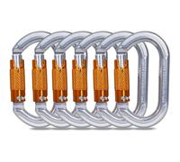 Moschettone arrampicata heavy-duty, alluminio, bloccaggio a vite, 22kN, campi...