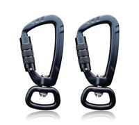 Moschettone con giunto girevole a 360°, 2 clip in alluminio, 85 mm, moschettone di sicurezza con portata di 400 kg, moschettone per guinzagli per cani, Aerial Yoga, campeggio