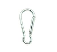 Moschettone D, 2/5/10/15 pezzi moschettone in lega di alluminio con clip a scatto a molla, portachiavi, moschettone da arrampicata(Silver,2 PCS)