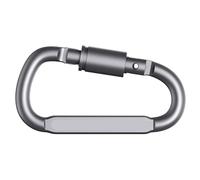 Moschettone D, 2 pz D-ring moschettone di sicurezza viaggio sopravvivenza all'aperto lega di alluminio gancio fibbia grande molla ganci a scatto(Grey,1 Piece)
