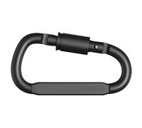 Moschettone D, 2 pz D-ring moschettone di sicurezza viaggio sopravvivenza all'aperto lega di alluminio gancio fibbia grande molla ganci a scatto(Black,1 Piece)