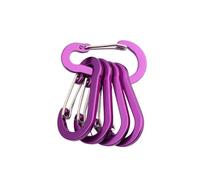 Moschettone D, 5 pezzi Strumenti Moschettone Zaino da esterno Campeggio Arrampicata Gancio Portachiavi Lucchetto Fibbia Clip a scatto Grandi ganci a molla(Purple)