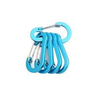 Moschettone D, 5 pezzi Strumenti Moschettone Zaino da esterno Campeggio Arrampicata Gancio Portachiavi Lucchetto Fibbia Clip a scatto Grandi ganci a molla(Light blue)