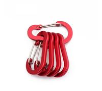 Moschettone D, 5 pezzi Strumenti Moschettone Zaino da esterno Campeggio Arrampicata Gancio Portachiavi Lucchetto Fibbia Clip a scatto Grandi ganci a molla(Red)
