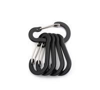 Moschettone D, 5 pezzi Strumenti Moschettone Zaino da esterno Campeggio Arrampicata Gancio Portachiavi Lucchetto Fibbia Clip a scatto Grandi ganci a molla(Black)