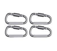 Moschettone D, Fibbia ad anello a D in lega di alluminio, moschettone con clip a scatto a molla, portachiavi, gancio for appendere gli strumenti, grandi ganci a scatto a molla(Grey,4 Piece)