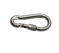 Moschettone D, Moschettone a molla con dado di sicurezza in acciaio inox, moschettone con chiusura a scatto, ferramenta for rigging, grandi ganci a molla(M8)