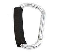 Moschettone da arrampicata， 1 moschettone in lega di alluminio a forma di D di grandi dimensioni, con impugnatura morbida a sgancio rapido, fibbia for campeggio all'aperto, gancio portachiavi.(Silver)