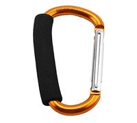 Moschettone da arrampicata， 1 moschettone in lega di alluminio a forma di D di grandi dimensioni, con impugnatura morbida a sgancio rapido, fibbia for campeggio all'aperto, gancio portachiavi.(Gold)