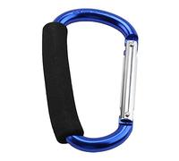 Moschettone da arrampicata， 1 moschettone in lega di alluminio a forma di D di grandi dimensioni, con impugnatura morbida a sgancio rapido, fibbia for campeggio all'aperto, gancio portachiavi.(Blue)
