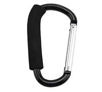 Moschettone da arrampicata， 1 moschettone in lega di alluminio a forma di D di grandi dimensioni, con impugnatura morbida a sgancio rapido, fibbia for campeggio all'aperto, gancio portachiavi.(Black)