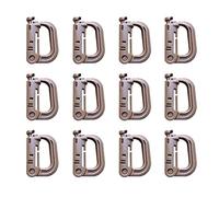 Moschettone da arrampicata, 12X Moschettone con anello a D, clip, cinghia Molle, fibbia for zaino da esterno, chiusura a scatto, grillo da campeggio, borsa, gancio tattico for appendere(12x Brown)