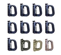 Moschettone da arrampicata, 12X Moschettone con anello a D, clip, cinghia Molle, fibbia for zaino da esterno, chiusura a scatto, grillo da campeggio, borsa, gancio tattico for appendere(As Photo)