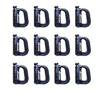 Moschettone da arrampicata, 12X Moschettone con anello a D, clip, cinghia Molle, fibbia for zaino da esterno, chiusura a scatto, grillo da campeggio, borsa, gancio tattico for appendere(12x Black)