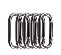 Moschettone da arrampicata, 5/10/20 pezzi piccoli moschettoni neri ovali con fibbia appesa moschettoni fibbia appesa piccola fibbia borsa ganci for borraccia(Black 5pcs)