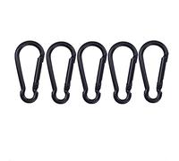 Moschettone da arrampicata, 5 pezzi Mini moschettone nero a forma di D fibbia in lega di alluminio con chiusura a molla gancio portachiavi clip campeggio all'aperto viaggio(Gourd Shape)