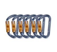 Moschettone da Arrampicata, Alluminio Ultralight Moschettoni Arrampicata per Arrampicata, Doppia, Campeggio Altalena Amache (Argento, 30KN-6Pack(ATL))