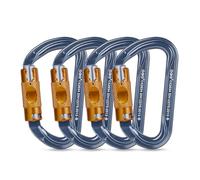 Moschettone da Arrampicata, Alluminio Ultralight Moschettoni Arrampicata per Arrampicata, Doppia, Campeggio Altalena Amache (Argento, 30KN-4Pack(ATL))