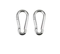 Moschettone da arrampicata， Moschettone in acciaio inossidabile 304 con occhiello, fibbia a molla, portachiavi M4 M5 M6 M7 M8 M9 M10 M11 M12(M9,2PCS)