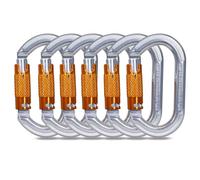 Moschettone da Arrampicata, Moschettoni per Servizio Pesante con Cancello a Vite Moschettoni per Arrampicata, Doppia, Campeggio Altalena Amache (22KN 6Pack)