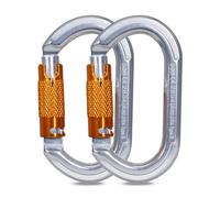 Moschettone da Arrampicata, Moschettoni per Servizio Pesante con Cancello a Vite Moschettoni per Arrampicata, Doppia, Campeggio Altalena Amache (22KN 2Pack)
