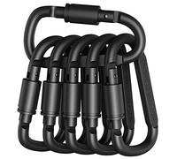 Moschettone da arrampicata professionale 25 kN a forma di D in alluminio aeronautico con chiusura sicurezza, strumento for all'aperto, attrezzatura for alpinismo(6 Pcs Black)