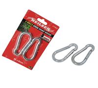 Moschettone Di Blocco Clip Gancio A Scatto In Acciaio Karabiner Carabina 2 Pz