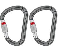 Moschettone di grandi dimensioni con ampia apertura a scatto e forma a pera per il collegamento di più elementi e per il fissaggio di un semialbero. (Confezione da 2)