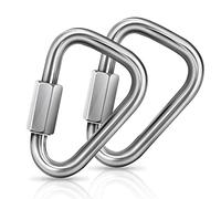 Moschettone di Sicurezza a Blocco 2pcs - M8 12kN (300kg) Classificato Resistente in Acciaio Inossidabile, Grande Moschettone per Amaca, Altalena, Campeggio, Escursionismo, Cerchio Aereo, CC0082 EN362