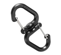 Moschettone doppio da campeggio, doppio moschettone girevole per esterni, clip girevole per esterni, gancio a S portatile, multiuso, per zaini, passeggiate con il cane