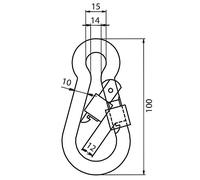 Moschettone Feuerwehrkarabiner Vite Bloccaggio