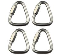 Moschettone Fibbia, 4PCS 8mm in acciaio inox Triangolo Fibbia, Argento Triangolo Moschettone Link Heavy Duty Corda Catena Zaino Portachiavi Clip Gancio Vite Cancello Fibbia