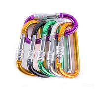 Moschettone, ganci per impieghi gravosi, 4 pezzi da 8 cm/7 cm/6 cm/5 cm in lega di alluminio con anello a D, portachiavi con moschettone, kit da viaggio for campeggio all'aperto(4pcs Mixed Size)