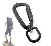 Moschettone girevole - Moschettone con giunto girevole a 360°, chiusura in alluminio, clip di chiusura a 4 bott, fibbia antiscivolo, guinzaglio per cani, per arrampicata, campeggio, escursioni, viaggi