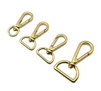 Moschettone Girevole Staccabile 1piece Brass Carabiner Snap Hook Trigger Clip Swivel Eye Buckle Leathercraft Bag Parts Keychain Dog Collar(Inner width 18mm)