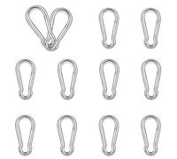 Moschettone in argento, moschettone in pollici, clip piccole con collegamento rapido, fibbia a moschettone a molla per pesca, campeggio, amaca, guinzagli per cani, capacità di tenuta