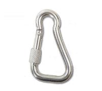 Moschettone inox 120 mm.con ghiera AISI 316 A4 apertura larga