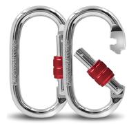 Moschettone Inox 25kN Con Ghiera A Vite, 2 Pezzi Grande O Forma | 2 Moschettoni Inox 304 25kN Con Ghiera A Vite, Moschettone Grande Per Amaca, Corda, Campeggio E Yoga