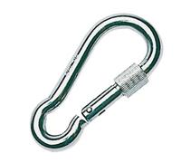 Moschettone inox con ghiera a vite 100 mm