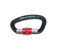 moschettone, Moschettone di sicurezza a forma D con chiusura a vite Escalade Equipement da 25 kN for alpinismo, speleologia e arrampicata su roccia(Black)