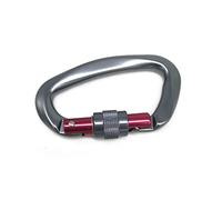 moschettone, Moschettone di sicurezza a forma D con chiusura a vite Escalade Equipement da 25 kN for alpinismo, speleologia e arrampicata su roccia(Gray Color)