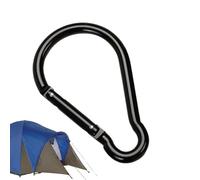 Moschettone Nero - Gancio Portachiavi Leggero E Sicuro | D-Ring In Lega Di Alluminio Resistente Per Campeggio, Escursionismo & Viaggi | Clip Grande Non Bloccante Per Corda, 3,9in