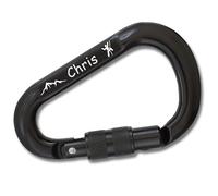 Moschettone nero Stubai Pro [personalizzato] incisione sul moschettone regalo montagna Carabiner HMS made in Austria Tirolo moschettoni per regalo arrampicata