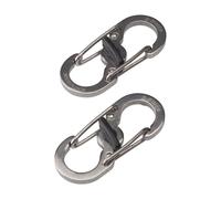 Nite-ize Gancio doppio S S-Biner microlock, Argento, Confezione da 2 pezzi)