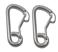 Moschettone occhio 10 mm molla asimmetrico lunghezza 100 mm Acciaio Inox 316 (Set di 2)