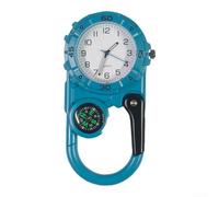 Moschettone orologio, 1 clip da tasca luminosa per bussola per arrampicata e campeggio, orologio a moschettone per escursioni, trekking e trail work (blu)