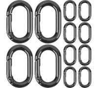 Moschettone ovale, moschettone a molla in lega resistente da 12 pezzi, piccolo per portachiavi con fibbia, borsa, collare per animali domestici, campeggio all'aperto, escursionismo, mosch